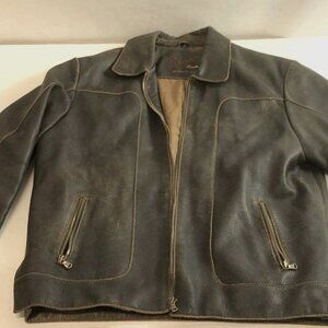 Rogue Brown Leather Jacket, Men's Small